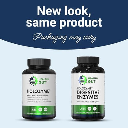 Healthy Gut HoloZyme Max Strength Verdauungsenzyme | FODMAP-freundliche Formel gegen Blähungen, Gas und Verdauungsstörungen mit Protease, Amylase, Lipase, Lactase und mehr | 15 Portionen (Probegröße)