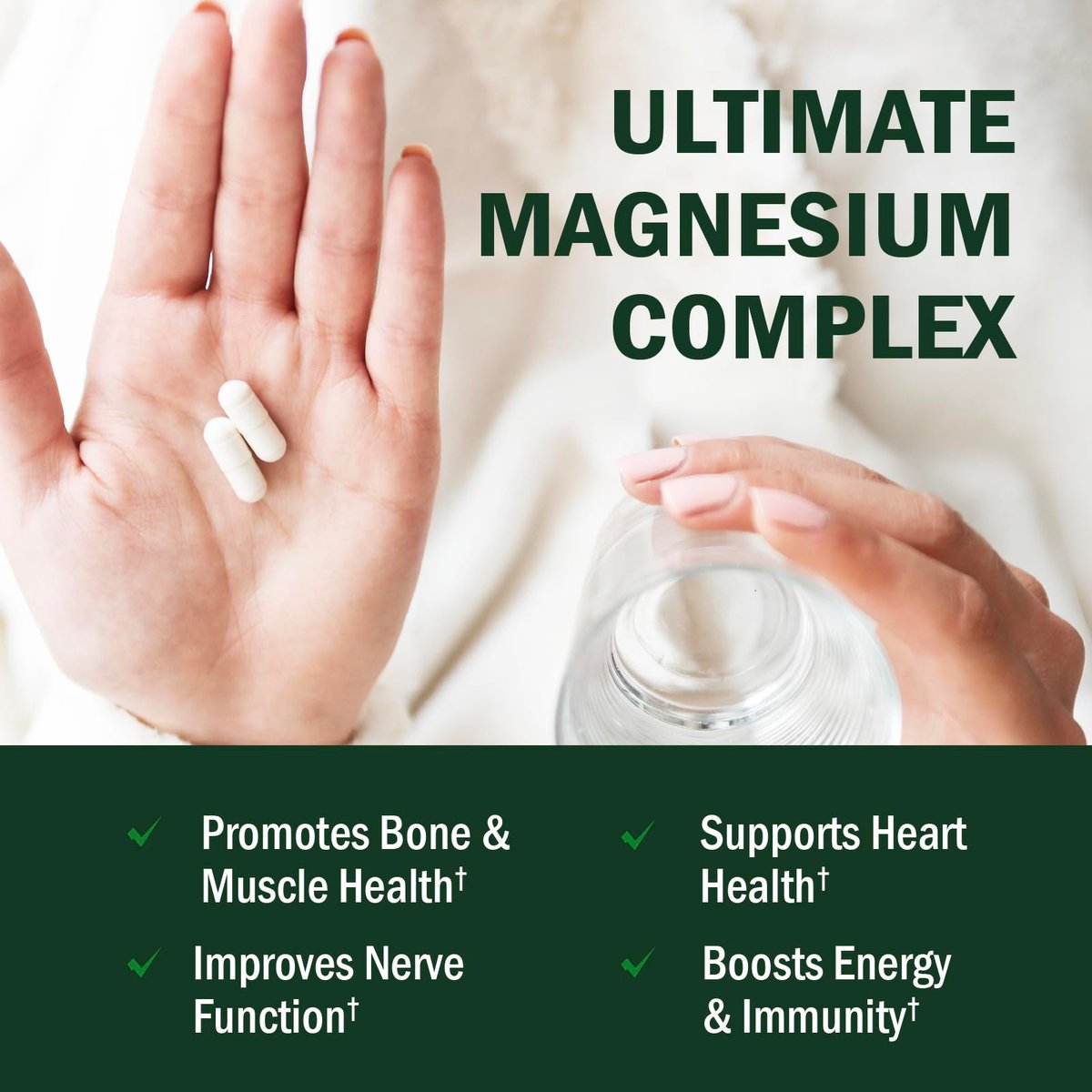 BioSchwartz Magnesium Komplex – 350 mg Magnesiumglycinat, -citrat, -malat & -taurat pro Portion für Nerven, Muskeln, Herz & Schlaf (90 Kapseln, vegan, glutenfrei, non-GMO)