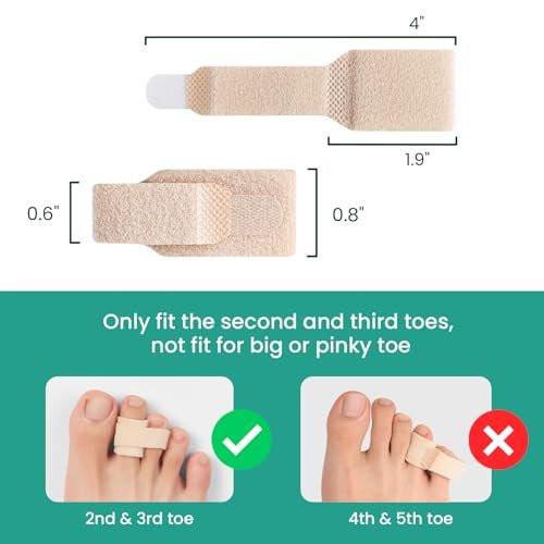 Welnove Hammerzehen-Straightener - 8er-Pack Zehenwickel - Hammerzehen-Korrektor für Frauen - Zehenschienen für krumme, gekrümmte, verbogene Zehen (Klein, Beige)