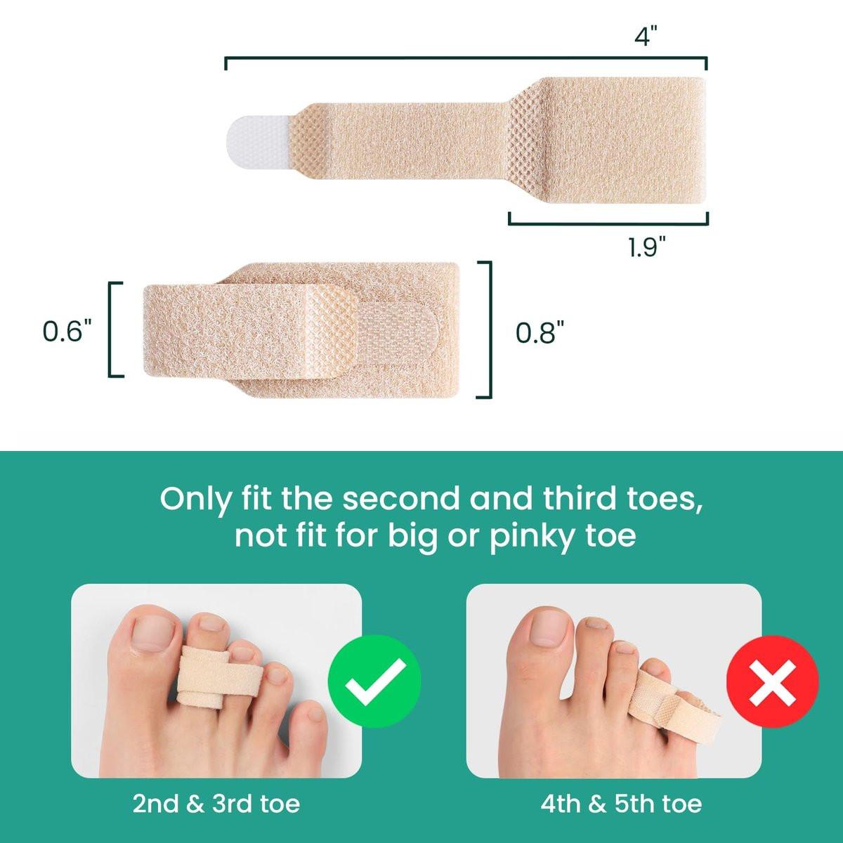 Welnove Hammerzehen-Straightener - 8er-Pack Zehenwickel - Hammerzehen-Korrektor für Frauen - Zehenschienen für krumme, gekrümmte, verbogene Zehen (Klein, Beige)