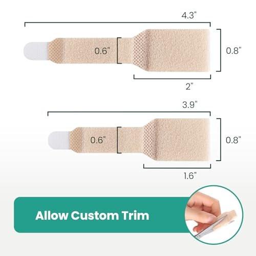 Welnove Hammerzehen-Streckgerät – 8er-Pack gebrochene Zehenwickel – Hammerzehen-Korrektor für Frauen – Zehenschienen für gekrümmte, eingekrümmte und schiefe Zehen (Multi-Größe, Beige)