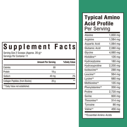 Vitalibre Rinderkollagen-Peptide Pulver für Frauen und Männer, grasgefüttertes hydrolysiertes Kollagenprotein Typ I & III, für Haut, Haare, Nägel, Knochen, Verdauung, ungewürzt, Non-GMO, keto- & glutenfrei, 11 Portionen, 227 g