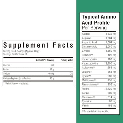 Vitalibre Rinderkollagen-Peptide Pulver für Frauen und Männer, grasgefüttertes hydrolysiertes Kollagenprotein Typ I & III, für Haut, Haare, Nägel, Knochen, Verdauung, ungewürzt, Non-GMO, keto- & glutenfrei, 11 Portionen, 227 g