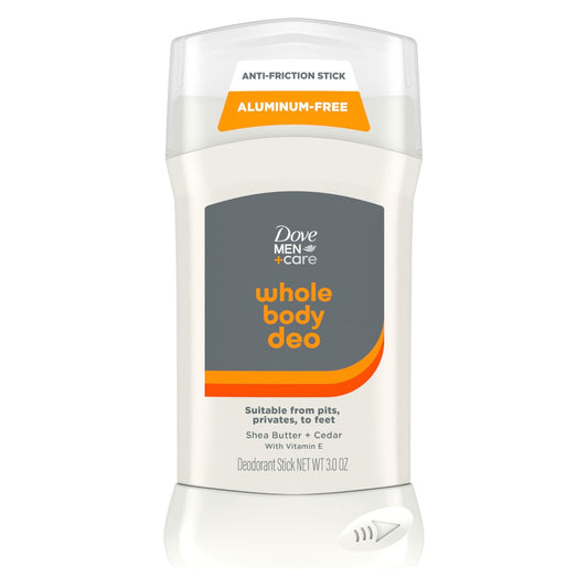 DOVE MEN + CARE Deodorant für den ganzen Körper mit Sheabutter & Zedernholz – 72h Schutz gegen Körpergeruch, 85 g