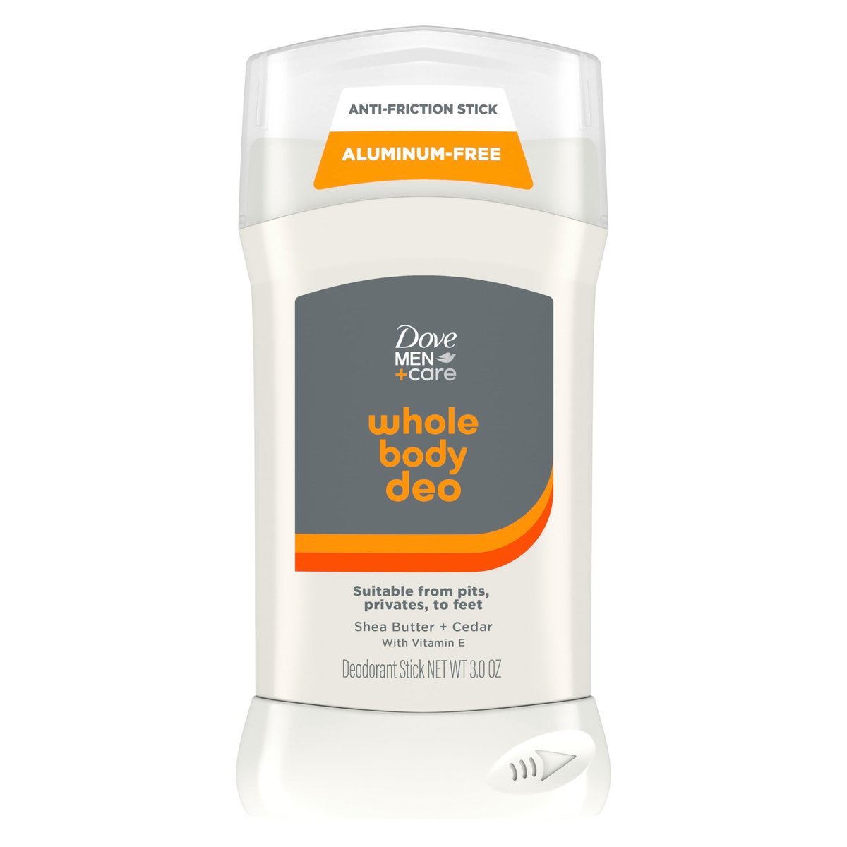 DOVE MEN + CARE Deodorant für den ganzen Körper mit Sheabutter & Zedernholz – 72h Schutz gegen Körpergeruch, 85 g