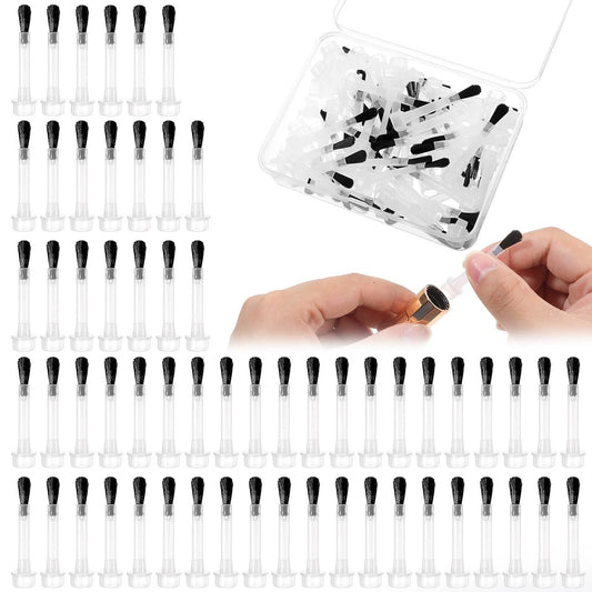 66-teiliges Einweg-Nagellackpinsel-Set mit Griff – Kunststoff-Nagelkunstpinsel mit weichen Borsten für Dipping-Liquid-Ersatz und Nageldesign-Zubehör