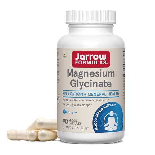 Jarrow Formulas Magnesium Glycinat Kapseln – 360 mg Magnesium pro Portion, unterstützt Entspannung und gesunden Schlaf, 90 Kapseln, 30 Tage Vorrat