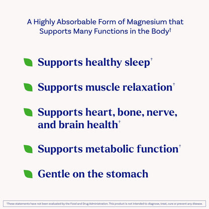 Natrol Magnesium Glycinate 240 mg – Hochabsorbierendes Magnesium für Ruhe und Schlaf – 60 Kapseln, 30 Tage