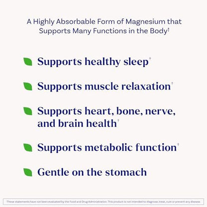 Natrol Magnesium Glycinate 240 mg – Hochabsorbierendes Magnesium für Ruhe und Schlaf – 60 Kapseln, 30 Tage