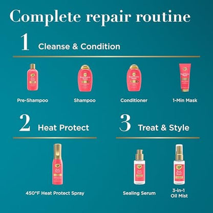 OGX Repair & Protect Bond Protein Repair 3-in-1 Ölnebel – Pflegendes Haaröl für trockenes, geschädigtes Haar, gegen Frizz, Stärkung und Glanz, ohne Parabene, 50 ml