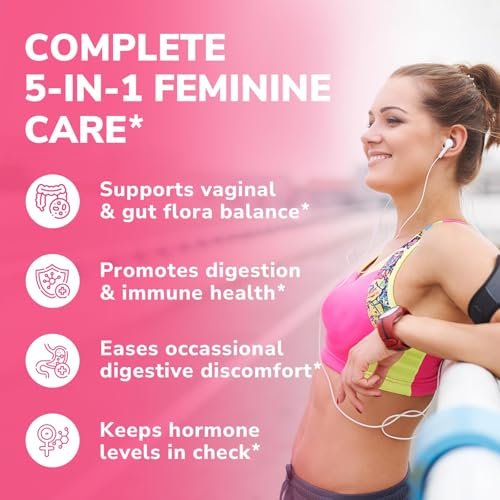 Vitalibre Probiotika für Frauen 100 Milliarden KBE 15 Stämme, Tägliches Probiotikum & Präbiotikum mit Organischer Cranberry zur Unterstützung der Vaginal-, Verdauungs- und Immungesundheit, Haltbar, 30 Vegane Kapseln