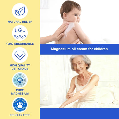 ReliCo Magnesium Creme für die Füße – Schnell einziehendes reines Magnesiumöl mit Vitamin E, Magnesiumlotion, sicher für Kinder, 1 Stück