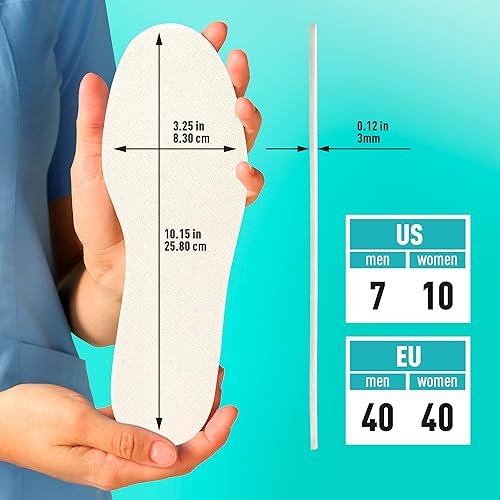 Comfwalk Schuhfüller-Einlage - Ganze Länge Tägliche Latexschaum-Einlegesohlen, Schuheinlagen für zu große Schuhe, 3 Paar (EU 40, US Damen 10 Herren 7)