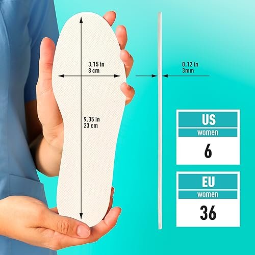 Comfwalk Schuhfüller Einlegesohlen - Volle Länge Tägliche Latexschaum-Einlegesohlen, Schuheinlagen für zu große Schuhe, 3 Paar (EU 36, US Damen 6)