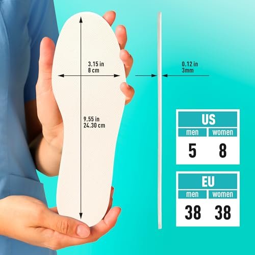 Comfwalk Schuhfüller-Einlagen – Tägliche Latexschaum-Einlegesohlen für zu große Schuhe, 3 Paar (EU 38, US Damen 8 / Herren 5)