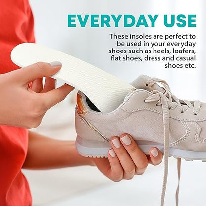 Comfwalk Schuhfüller-Einlage - Volle Länge Tägliche Latexschaum-Einlegesohlen, Schuh-Einlagen für zu große Schuhe, 3 Paare (EU 37, US Frauen 7 Männer 4)