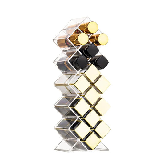 FLAGTOP Lippenstift-Halter Organizer 16 Fächer Acryl stapelbar Fischform Lippenstift-Turm, Lipgloss Aufbewahrungsständer, perfekt für Lipgloss-Organizer Make-up-Schminktisch-Display, transparent (1 Pack)