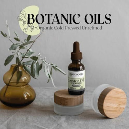 Botanic Oils Rizinusöl 100% Rein – 2 fl oz | Kaltgepresst | Haarwachstum, Wimpern- und Augenbrauenstärkung, Haut- und Nagelpflege