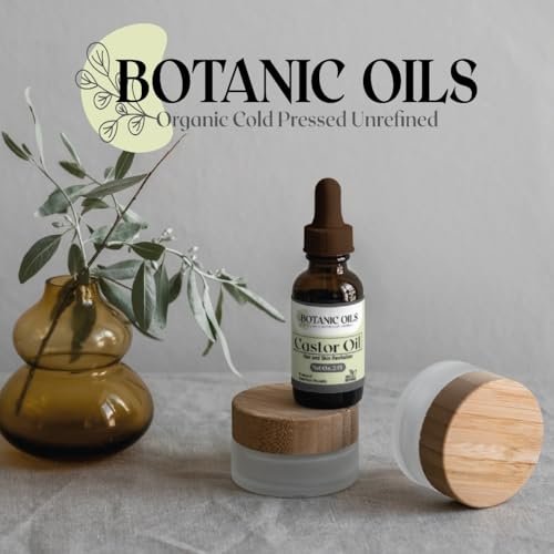 Botanic Oils Rizinusöl 100% Rein – 2 fl oz | Kaltgepresst | Haarwachstum, Wimpern- und Augenbrauenstärkung, Haut- und Nagelpflege