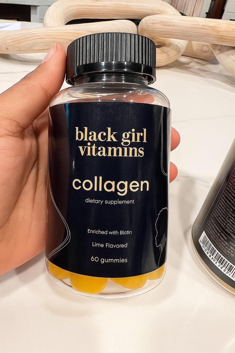 Black Girl Vitamins – Kollagen-Gummibärchen für Haut, Haare und Nägel mit Vitamin C, Vitamin E und Biotin, glutenfrei, Limette, 60 Stück