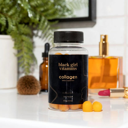 Black Girl Vitamins – Kollagen-Gummibärchen für Haut, Haare und Nägel mit Vitamin C, Vitamin E und Biotin, glutenfrei, Limette, 60 Stück