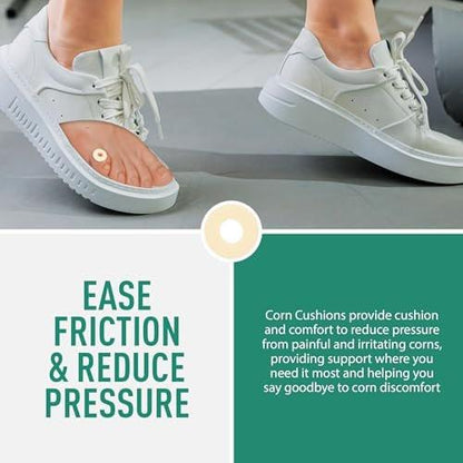 Comfwalk Hornhautpolster, 60 Stück, Verhindert Hornhaut, Hühneraugen, Blasen und Mückenstiche an den Füßen durch Druck und Reibung, Runder weicher Schaumstoff, Beige (Klein für Zehen)