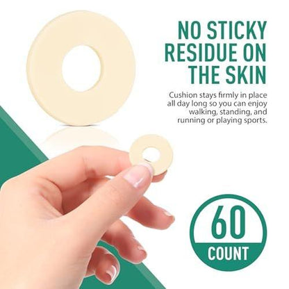 Comfwalk Hornhaut-Pads, 60 Stück, verhindert Hornhaut, Hühneraugen, Blasen und Mückenstiche an den Füßen durch Druck und Reibung, runder weicher Schaumstoff, beige hautfarben (Normal für den Fuß)