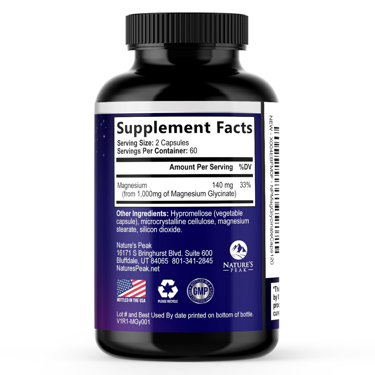 Magnesium Glycinat 1000mg pro Portion – Rein & cheliert für maximale Absorption – Unterstützt Schlaf, Muskeln, Nerven & Herzgesundheit – Magnesium Ergänzung für den ganzen Körper, in den USA abgefüllt – 120 Kapseln