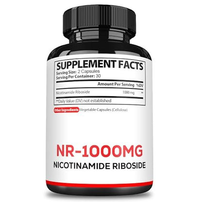 Satoomi NAD Nicotinamid Ribosid – NR 1000 mg Nahrungsergänzungsmittel, 60 Kapseln für 30 Tage