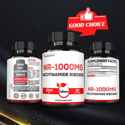 Satoomi NAD Nicotinamid Ribosid – NR 1000 mg Nahrungsergänzungsmittel, 60 Kapseln für 30 Tage