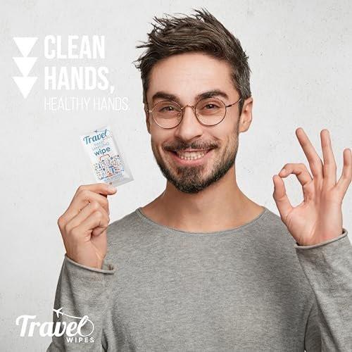 Handdesinfektionstücher für unterwegs – 15 einzeln verpackte Tücher | Duftfrei, feuchtigkeitsspendend, 70% Isopropylalkohol | Für Reisen, Zuhause, Büro, täglichen Gebrauch | Hergestellt in den USA