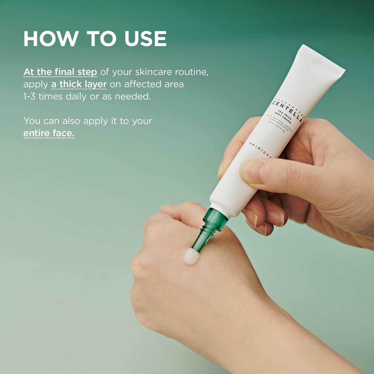 SKIN1004 Tea-Trica Spot Cream – Gezielte Pflege mit Centella Asiatica & Teebaumöl, Gesichtscreme zur Beruhigung von Problemzonen, Cica-Creme für einen klaren Teint, Koreanische Hautpflege, 20 ml