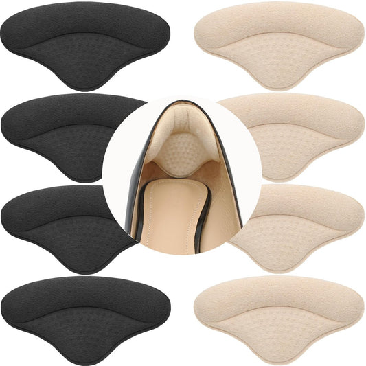 4 Paar Fersenpolster Fersenaufkleber für lose Schuhe, Fersenkissen Ferseneinlagen für zu große Schuhe Damen Herren – ultimative Fersenprotektoren gegen Fersenschmerzen, Rutschen, Blasen, Reibung