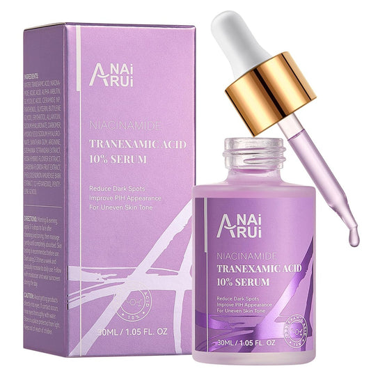 ANAI RUI 10% Tranexamsäure Gesichtsserum mit Niacinamid, Kojisäure, Arbutin & Ceramid – Leichtes feuchtigkeitsspendendes Serum für ungleichmäßigen Hautton & glatte Textur, Duftfrei, 30 ml