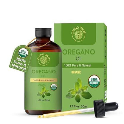 Carno Calm Bio Oregano Öl 50 ml – USDA Bio Oreganoöl mit 60 % Carvacrol & Thymochinon | Pflanzliche Immununterstützung für die Erhaltung der Gesundheit – 1,7 fl oz
