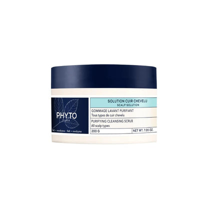 PHYTO Scalp Solutions Purifying Scrub – Peeling mit Meersalz & Eukalyptus für die Kopfhaut – Tiefenreinigung, Silikon- & Sulfatfrei – Für fettige Kopfhaut – 7,05 oz