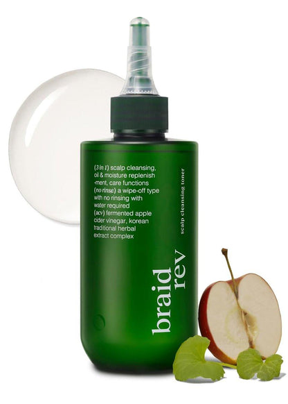 Bephor Kopfhaut-Reinigungstoner mit Apfelessig für geflochtenes Haar – No-Rinse, feuchtigkeitsspendender Kopfhaut-Exfoliator, 200 ml