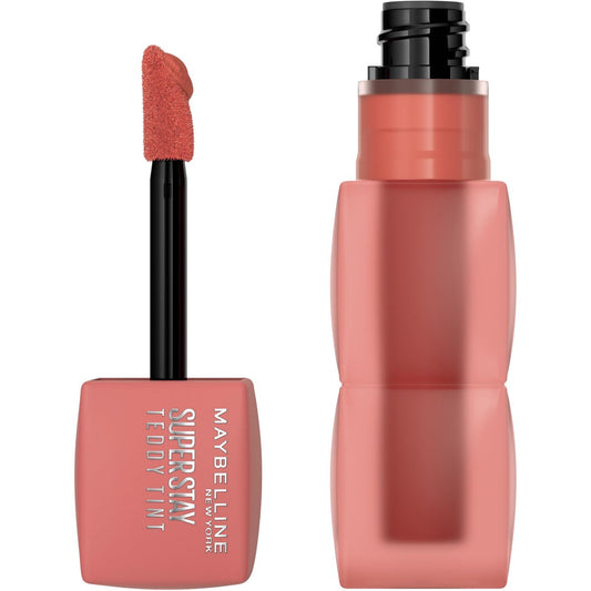 MAYBELLINE Super Stay Teddy Lip Tint – Langanhaltender Matt-Lippenstift für bis zu 12 Stunden – Farbe: Skinnydip – 0,17 Fl Oz