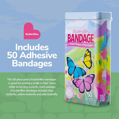 BioSwiss Butterfly Pflaster, selbstklebende Wundversorgung, 50 Stück in Metalldose, latexfrei, steril