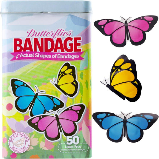 BioSwiss Butterfly Pflaster, selbstklebende Wundversorgung, 50 Stück in Metalldose, latexfrei, steril