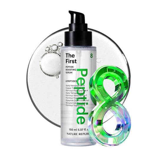 Nature Republic The First Peptide Boosting Serum – Niacinamid, Adenosin, feuchtigkeitsspendendes & festigendes Gesichtsserum für feine Linien & Poren, koreanische Hautpflege, 150 ml / 5,07 fl oz