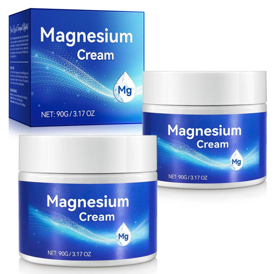 ReliCo Magnesium Creme - 2er-Pack Reines Magnesiumöl mit Vitamin E, Magnesium Lotion für Männer und Frauen