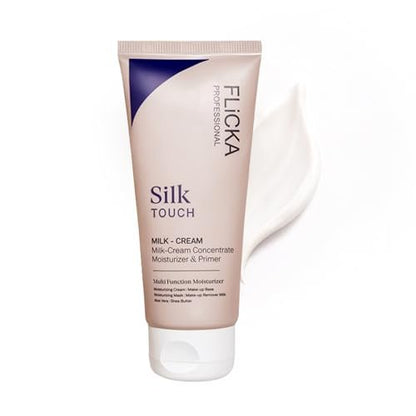FLiCKA Silk Touch 3-in-1 Feuchtigkeitscreme & Primer für das Gesicht | Hydratisierend, Leicht, Lang anhaltend | Porenverfeinernd | Für alle Hauttypen | Make-up-Basis | 60 g | Tierversuchsfrei (1er Pack)