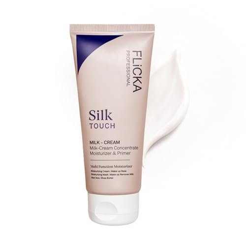 FLiCKA Silk Touch 3-in-1 Feuchtigkeitscreme & Primer für das Gesicht | Hydratisierend, Leicht, Lang anhaltend | Porenverfeinernd | Für alle Hauttypen | Make-up-Basis | 60 g | Tierversuchsfrei (1er Pack)