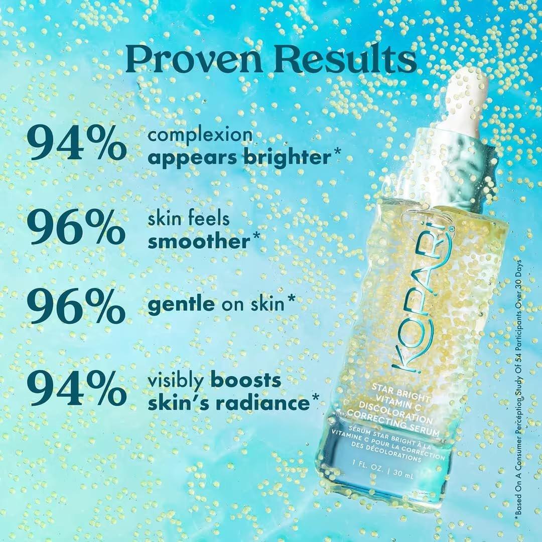 Kopari Star Bright Vitamin C Discoloration Correcting Serum mit Kakadu-Pflaume & Niacinamid – Für einen strahlenden, ebenmäßigen Teint, 50 ml