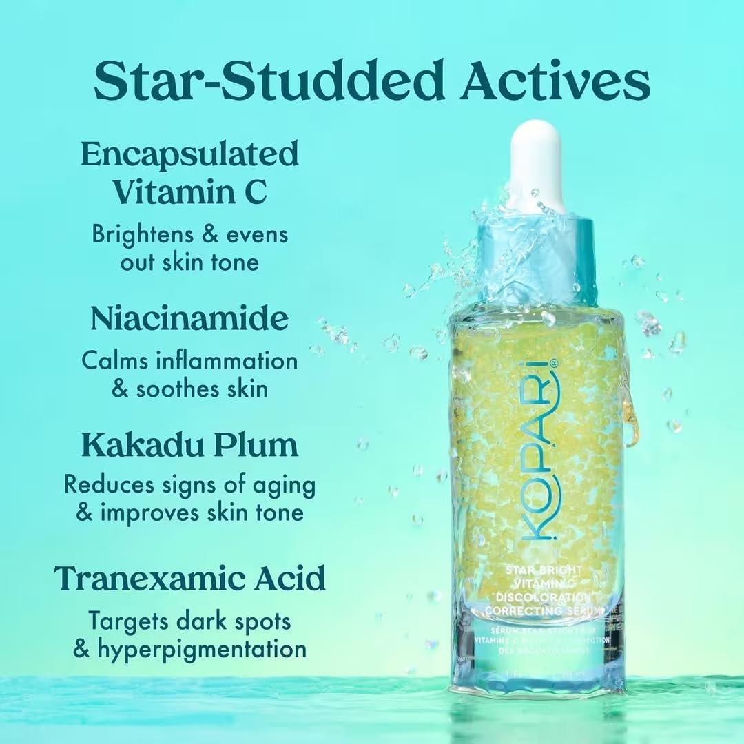 Kopari Star Bright Vitamin C Discoloration Correcting Serum mit Kakadu-Pflaume & Niacinamid – Für einen strahlenden, ebenmäßigen Teint, 50 ml