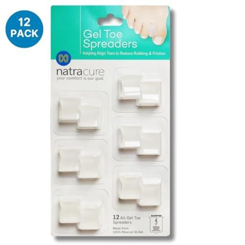 NatraCure Gel Zehenspreizer – Hilft bei Ballenzehen, Hühneraugen, Blasen, Reibung und überlappenden Zehen – Zehenkorrektur für Damen und Herren – 2er-Pack