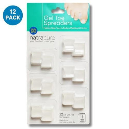 NatraCure Gel Zehenspreizer – Hilft bei Ballenzehen, Hühneraugen, Blasen, Reibung und überlappenden Zehen – Zehenkorrektur für Damen und Herren – 2er-Pack