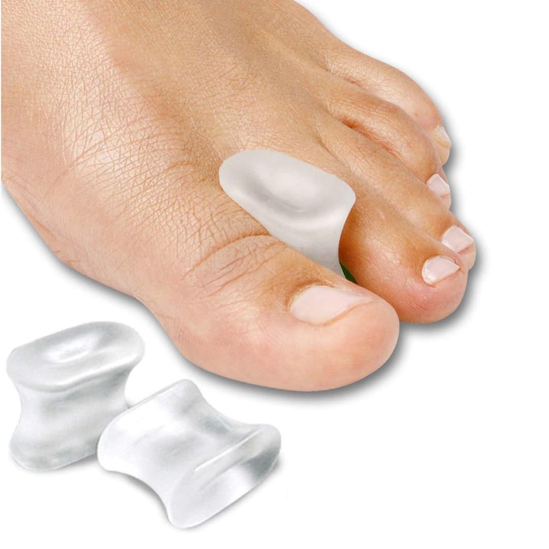 NatraCure Gel Zehenspreizer – Hilft bei Ballenzehen, Hühneraugen, Blasen, Reibung und überlappenden Zehen – Zehenkorrektur für Damen und Herren – 2er-Pack