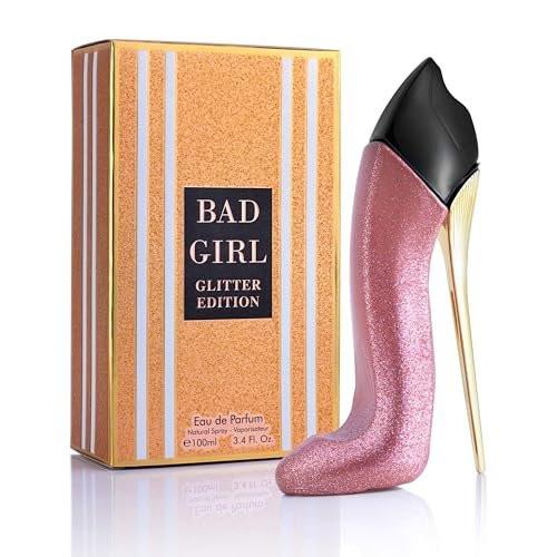 Bad Girl Glitter Edition - Oriental-Florales Parfum für Frauen - Kopfnoten von Mandel, Kaffee, Bergamotte & Zitrone - Basisduft von Tonkabohne, Kakao, Vanille, Kaschmir & Zimt - Eleganter 100ml Flakon